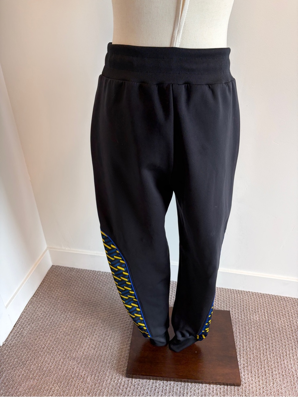 Versace Black Track Pants with Blue and Yellow Accents - Picture 5 of 5